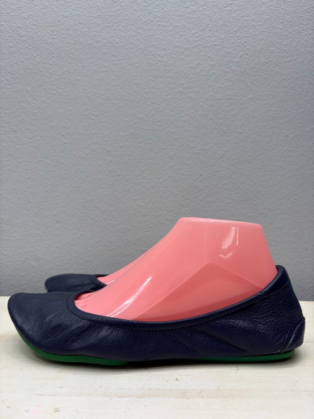 Tieks Navy Blue Leather Ballet Flats Size 8